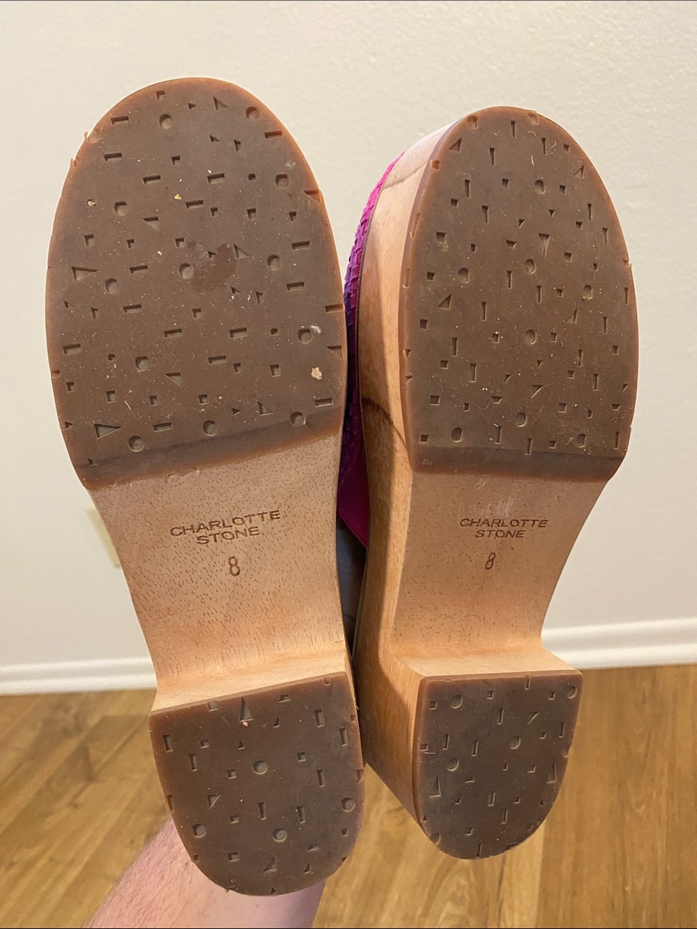 Charlotte Stone Two-Tone Woven Suede Slip-On Mules in Blue, Pink, Olive & Rust - Picture 4 of 5